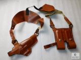 New Leather shoulder holster with double mag pouch fits Glock 17,19,22,23,20,21