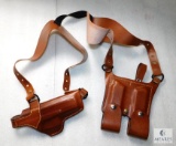 New leather shoulder holster with double mag pouch fits Glock 17,19,22,23,20