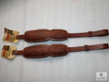 2 New Hunter leather padded embossed rifle slings