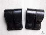 Lot 2 New Leather Double Mag Pouches for Double Stack Mags like Glock and Sig Sauer