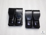 Lot 2 New Leather Double Mag Pouches for Double Stack Mags like Glock and Sig Sauer