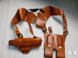 New Leather Shoulder Holster & Double Mag Pouch Fits Glock 17 19 22 20 23 21