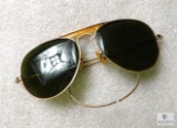 Vintage Avaiator Glasses Gray Lens Gold Tone Frame