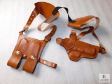 New leather shoulder holster with double mag pouch fits Glock 17,19,22,23,20