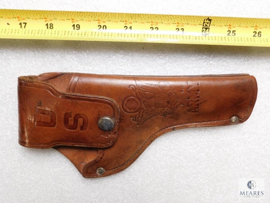 US Army Leather Holster Fits Colt, S&W 4-6" Barrel Army, DA, Police 32, 38