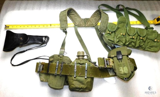 Lot Vietnam War Era Uniform Items Jacket Canteen Holster Pouches +