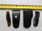 Lot 2 Pocket Knives in Nylon Sheath 1 Maxam Lockback 1 Unbranded