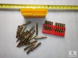 Lot Approx 29 Rounds 30.06 Ammunition & 2 Plastic Holders