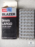 50 Rounds CCI Blazer 9mm LARGO 124 Grain Ammunition