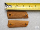 1911 Officer's Size Checkered Wood Grips fits Colt Kimber Ruger +