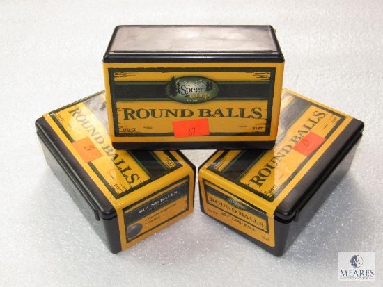 Lot 3 New Boxes Speer .457" Lead Round Balls 144 Grain 300 Count