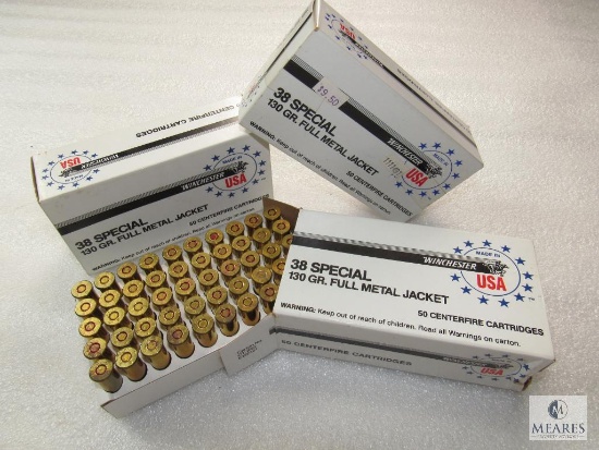 150 Rounds Winchester 38 Special Ammunition 130 Grain FMJ Ammo