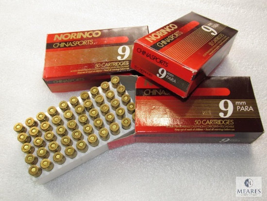 150 Rounds Norinco 9mm Luger Ammunition Ammo 124 Grain FMJ