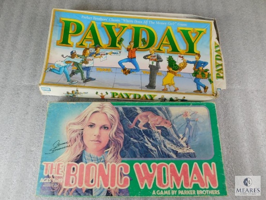 Lot 2 Vintage Board Games "PayDay" & The Bionic Woman"
