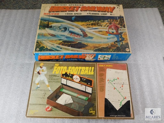 Lot Vintage Pro Foto Football Game & Rocket Railway Deluxe