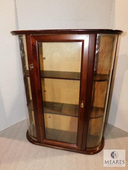 Wood & Glass & Plastic Tabletop or Wall Mount Small Curio Cabinet