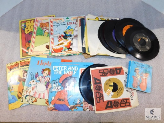 Lot Vintage 45 Records LP's Childrens, The Beatles +