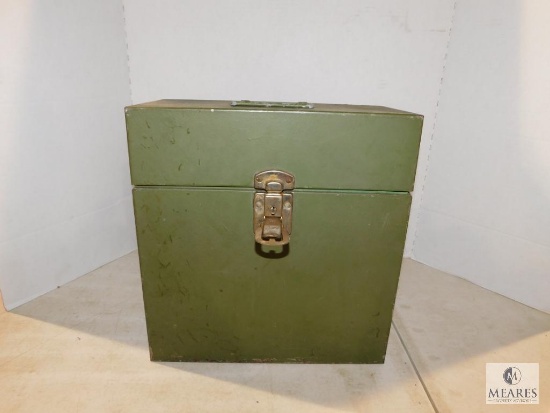 Metal File Box or Record Holder Storage Container