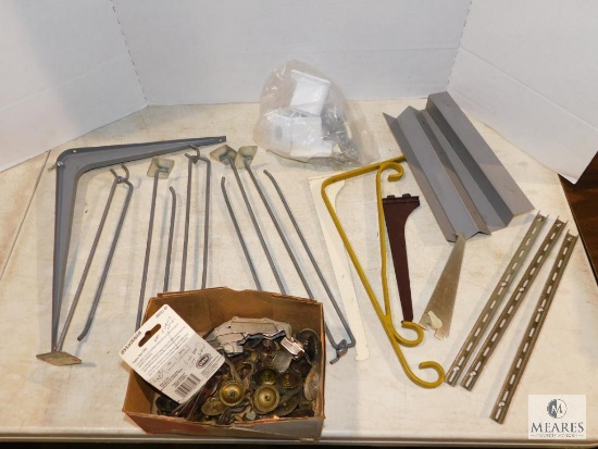 Lot of Metal L Brackets and Miscellaneous Fasteners