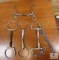 Lot of 4 Bridle Bits 1 with Chain