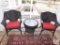 3 Piece Wicker Patio Set 2 Chairs & Glass Top Side Table