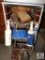 Metal Storage Rack Drawers w/ Horse Grooming & Cleaning Supplies