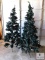 Lot of 2 Artificial Christmas Trees Pre-lit White Lights 7.5' each