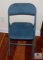 Metal Blue Upholstery Seat Folding Chair