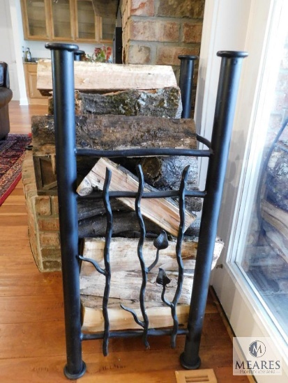 Wrought Iron Ornate Firewood Holder