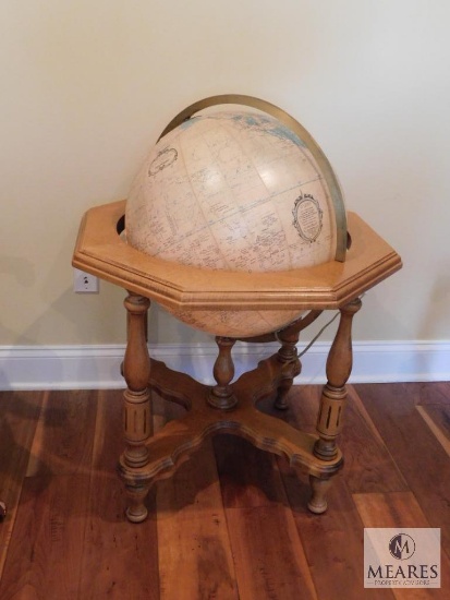 Large World 20" Heirloom Replogle Globe on Wood Stand - Lighted