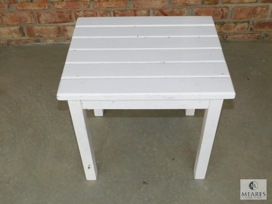 White Wood Rectangle Side Table