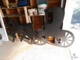 Wood Cut-Out Black Horse & Buggy Carriage Yard Decoration 7.5'