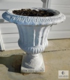 White Concrete Pedestal Planter Pot 24