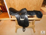 Black Leather Horse Jumping Saddle Jorgy Canvas Quality Saddling 16