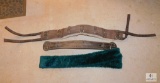 Lot of 2 Girth Belts 1 Leather and 1 Nylon w/ Fleece Covers