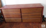 Large Wood Dresser w/ 6 Drawers