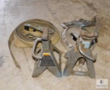 Lot 2 Jack Stands & 2 Large Ratchet Binder Straps