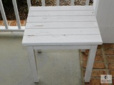 White Wood Rectangle Side Table