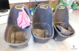 Lot of 3 Gardening / Lawn Care Drum Cart Totes