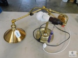 Lot of 2 Brass Lamps Table and Wall Mount