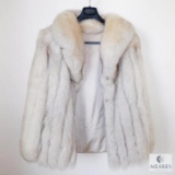Ladies Vintage White Rabbit Genuine Fur Coat Approximately Ladies Sz Medium