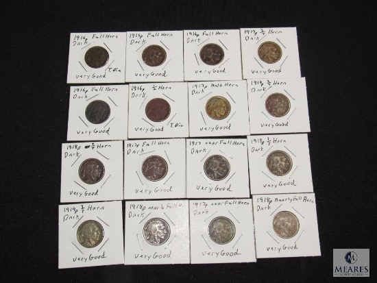 Lot 16 Buffalo Nickels 1916 - 1919 P Coins