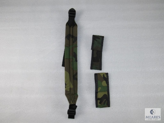 New 3 piece set camo padded rifle sling, mag pouch and mini flashlight pouch