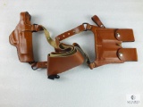 New leather shoulder holster with mag pouch fits Ruger p85, P95 , Eaa Witness and similar