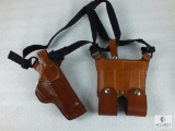 New leather shoulder holster with mag pouch fits Ruger p85, P95 , Eaa Witness and similar