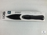 New SOG Spirit fixed blade spear head knife with sheath