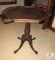 Vintage Pedestal Octagon Wood Table with Paw Like Feet