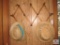 Wall Contents of Garage Wood Hat Rack Pictures & Vintage Clock