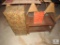 Wood Cart TV Stand & Vintage Wood Jewelry Box & Cardboard Dresser