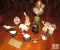 Lot of Decorative Hand-painted Ducks Birds Cat Jade Elephant Bronze & Ceramic Pieces